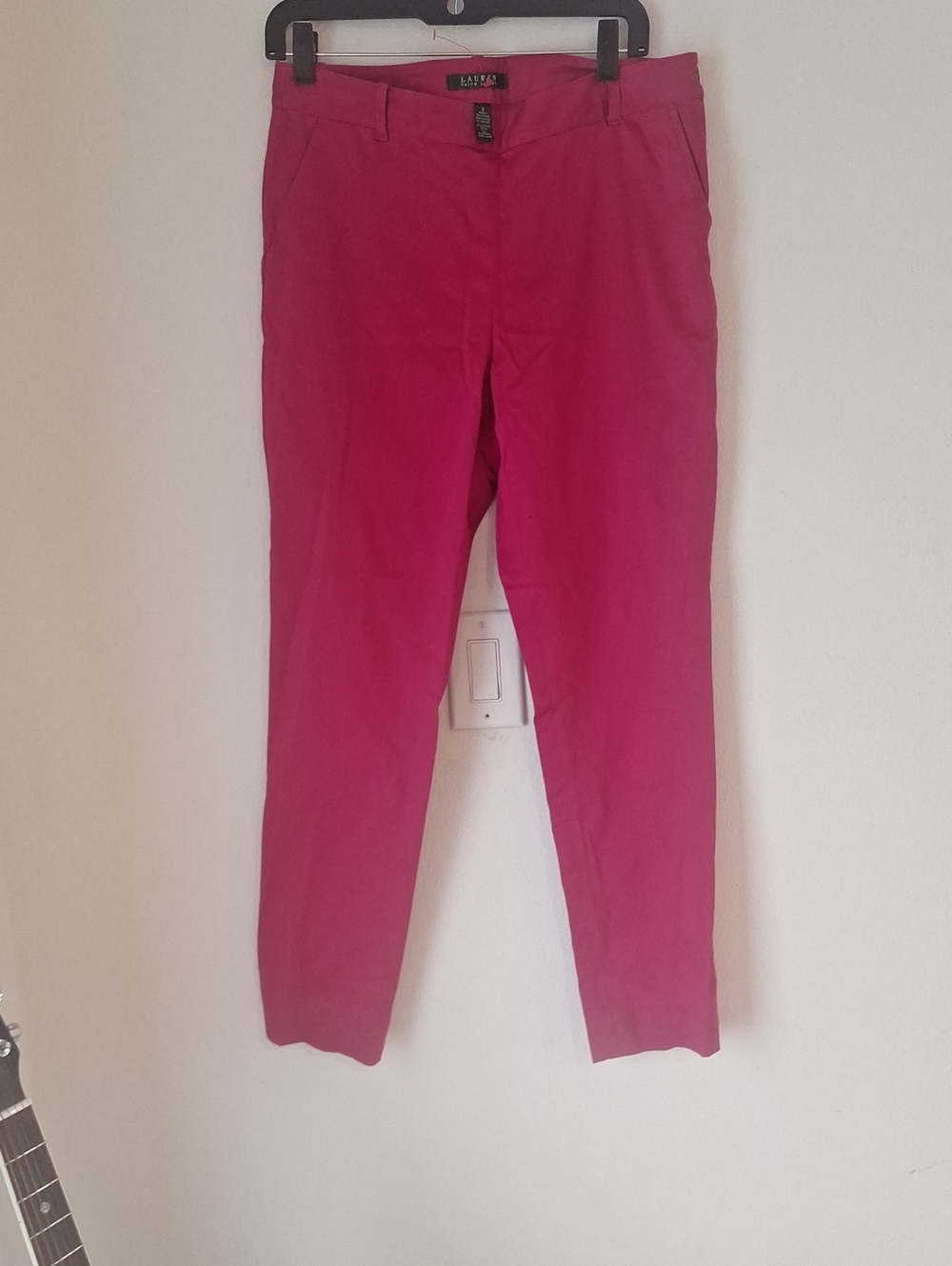 Classic Y2k Ralph Lauren Black Label Fuchsia Cropped Straight-Leg Pants Sz 8